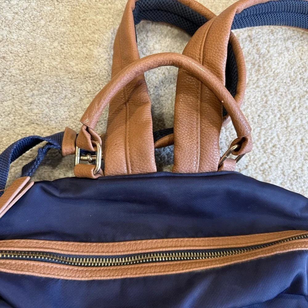Tommy Bahama Navy and Brown Men's Backpack